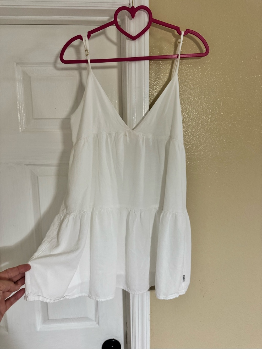 Rhythm Classics White Linen Blend Tiered Cami Tank Top Size M
